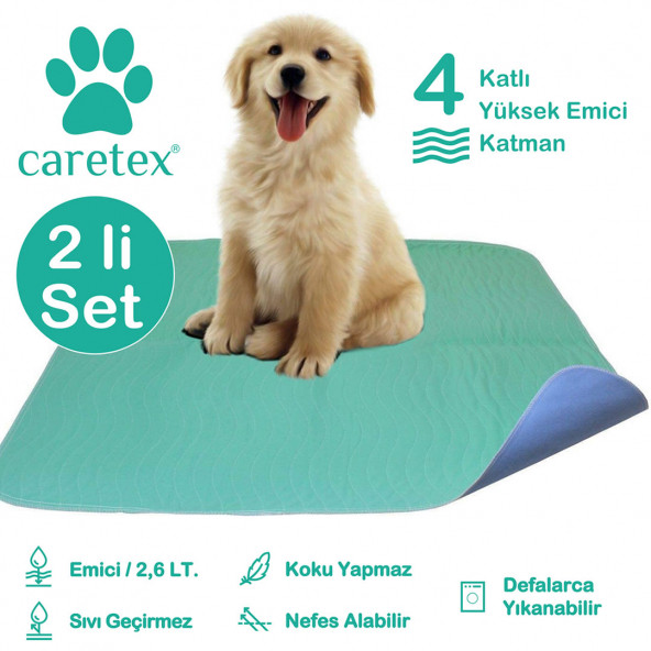 Abso Yıkanabilir Emici Köpek Pedi 75x85 cm. (2 li set)