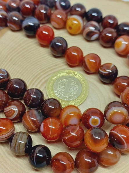 Akik Taşı Dizi 12mm (53382) - Resim 2