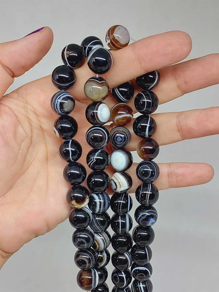 Göz Akik Taşı Dizi 12mm (53390) ürün görseli 1