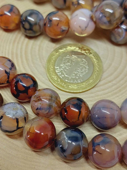 Akik Taşı Dizi 12mm (53388) - Resim 2