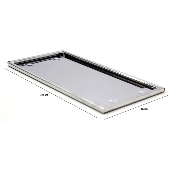 Dikdörtgen Krom Plakalık Araba Plaka Altlığı 30x16cm - Resim 2