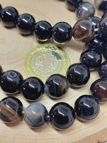 Akik Taşı Dizi 12mm (53386) - Resim 2