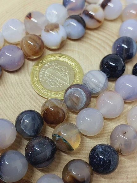 Akik Taşı Dizi 12mm (53384) - Resim 2