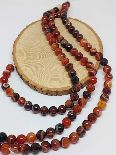 Akik Taşı Dizi 12mm (53382) - Resim 3