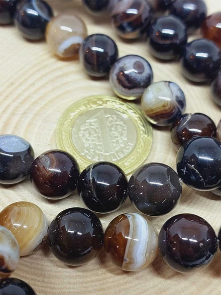 Akik Taşı Dizi 12mm (53366) - Resim 2