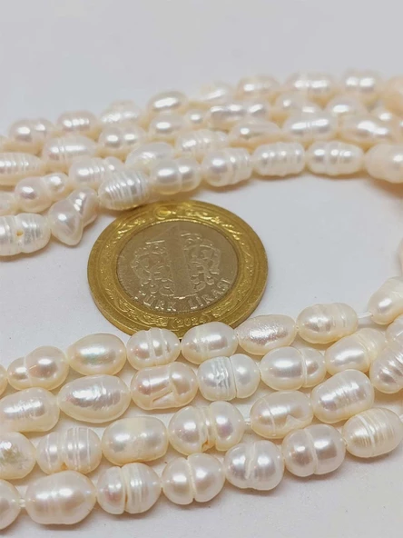 İnci Dizi Beyaz 5*8mm (53342) - Resim 3