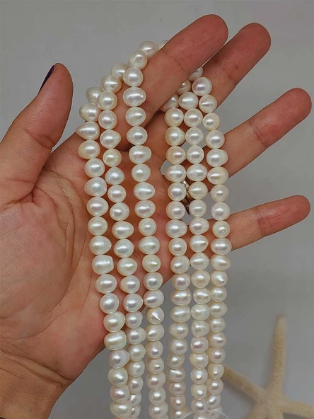 İnci Dizi Beyaz Royal Quality 7.5*9.5mm (53328) ürün görseli