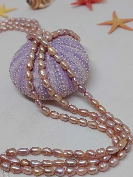 İnci Dizi Pembe Royal Quality 4*6mm (53338) - Resim 2