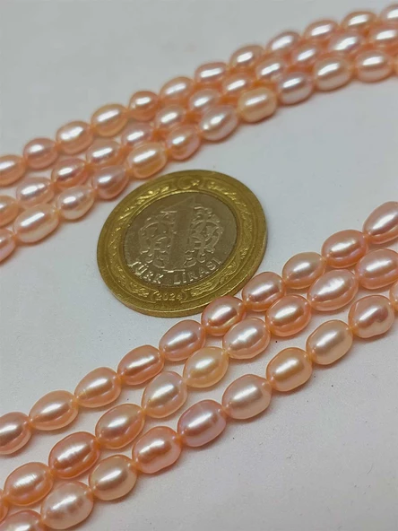 İnci Dizi Pembe Royal Quality 5*6mm (53340) - Resim 3