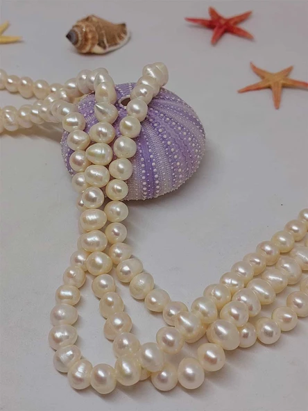 İnci Dizi Beyaz Royal Quality 7.5*9.5mm (53328) - Resim 2