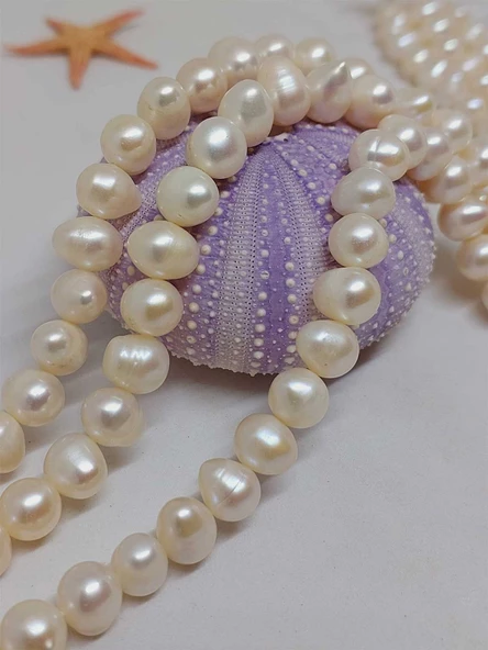 İnci Dizi Beyaz Royal Quality 7.5*9.5mm (53328) - Resim 5