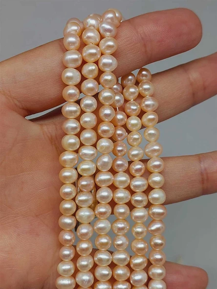 İnci Dizi Pembe Royal Quality 4.5*5.5mm (53326) - Resim 4