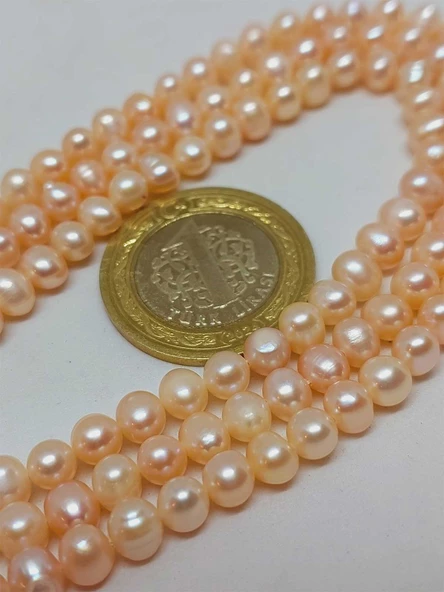 İnci Dizi Pembe Royal Quality 4.5*5.5mm (53326) - Resim 3