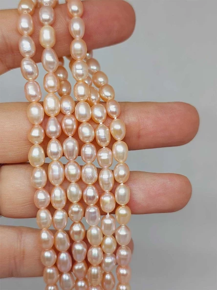 İnci Dizi Pembe Royal Quality 5*6mm (53340) - Resim 4