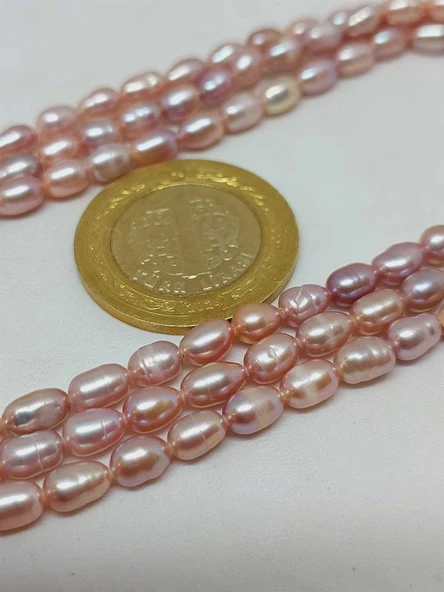 İnci Dizi Pembe Royal Quality 4*6mm (53338) - Resim 3