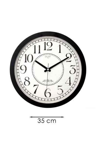SİYAH LATİN RAKAM DUVAR SAATİ 35 CM - 3