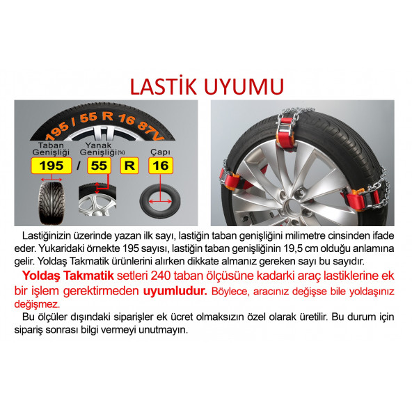 Yoldaş Takmatik Pratik Kar Zinciri 6 lı set - 4