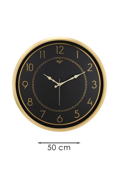GOLD ÇERÇEVE LATİN RAKAM DUVAR SAATİ 50CM - 3