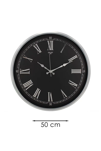 GRİ ÇERÇEVE ROMA RAKAM DUVAR SAATİ 50CM - 4