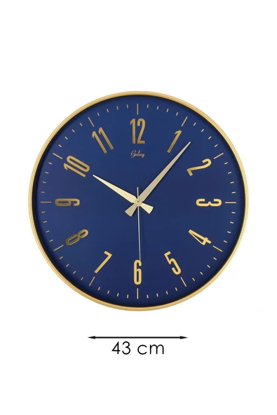 GOLD ÇERÇEVE İNCE LATİN DUVAR SAATİ 43 CM - 3