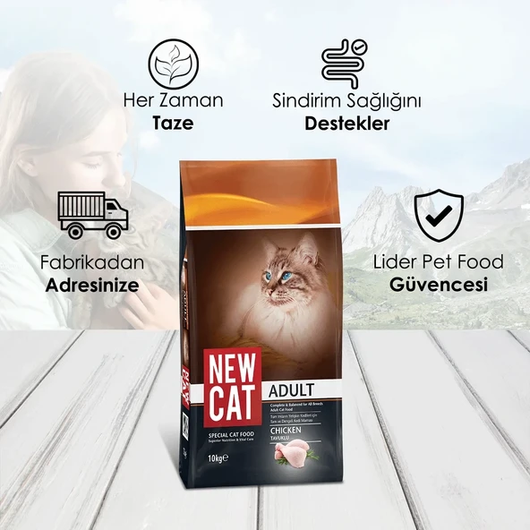 NewCat Tavuklu Yetişkin Kedi Maması 10 KG - 4
