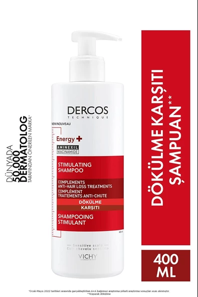 Vichy Dercos Energisant Saç Dökülmesine Karşı Şampuan 400 ml