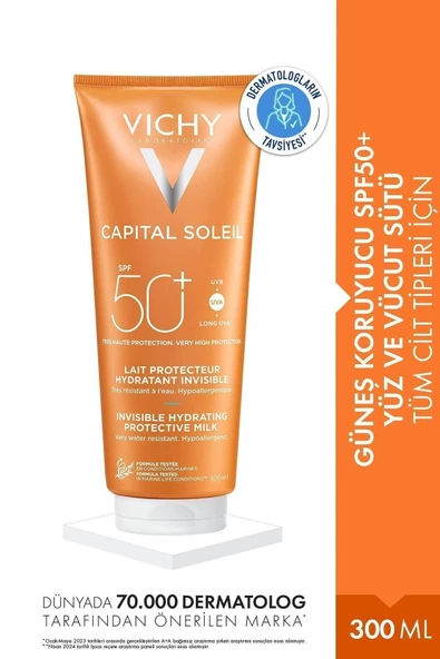 Vichy Capital Soleil Spf 50+ Yüz ve Vücut Sütü 300 ml