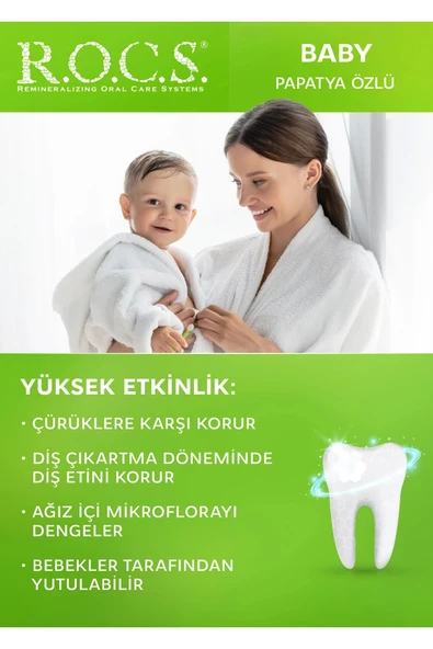 R.O.C.S.Baby Diş Macunu 0-3 Yaş 35 ml Papatya - 6