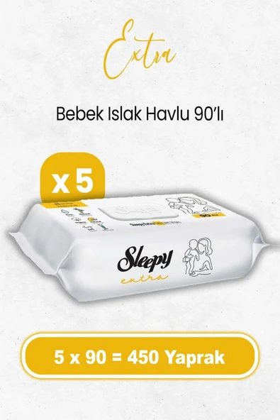 Sleepy Ekstra Islak Havlu Mendil 5x90 450 Yaprak - 1