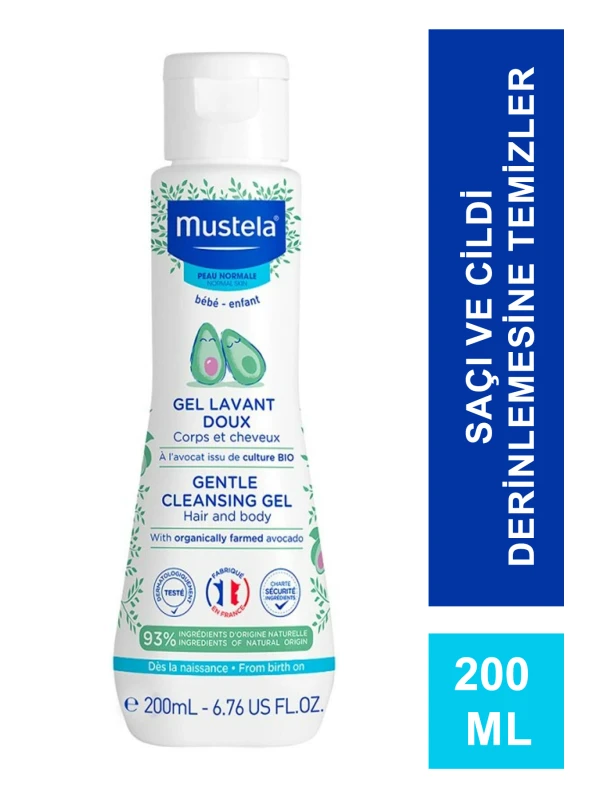 Mustela Gentle Cleansing Gel 200 ml Yenidoğan Bebek Şampuanı (S.K.T 07-2026)