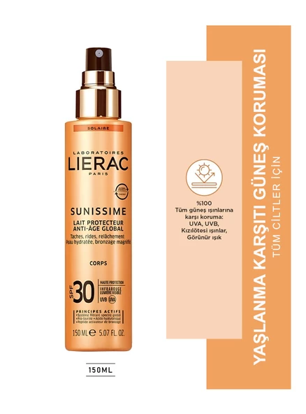 Lierac Sunissime SPF 30 Energizing Protective Milk Güneş Sütü 150 ml