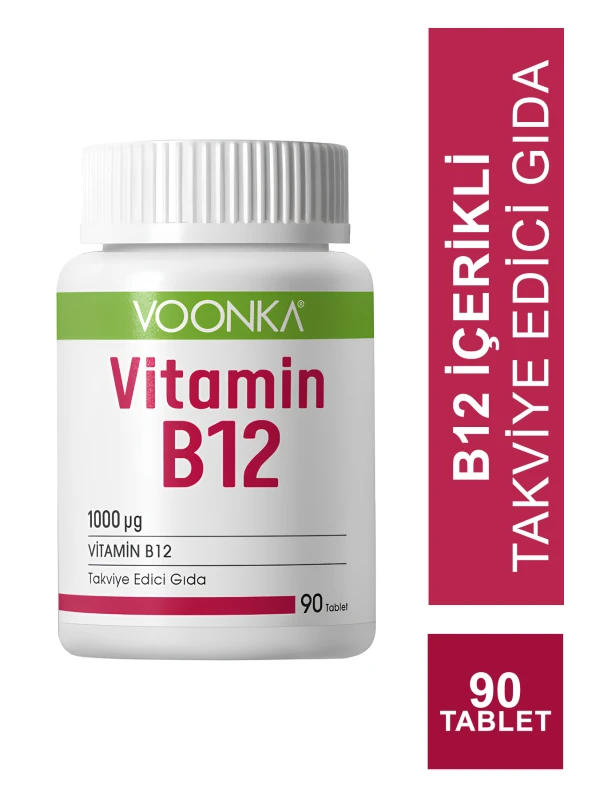 Voonka Vitamin B12 İçerikli Takviye Edici Gıda 90 Tablet (S.K.T 01-2025)