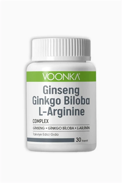 Voonka Ginseng Ginkgo Biloba ve L-Arginine 30 kapsül