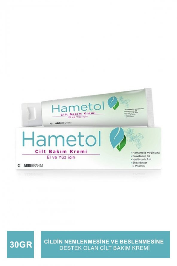 Hametol Cilt Bakım Kremi 30 gr (S.K.T 04-2026)