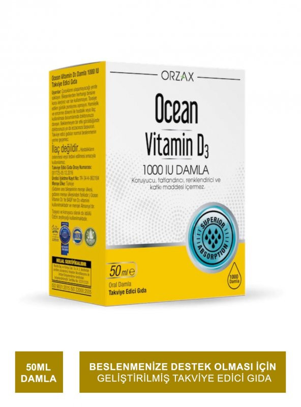 Ocean Vitamin D3 1000 IU50 ML Damla