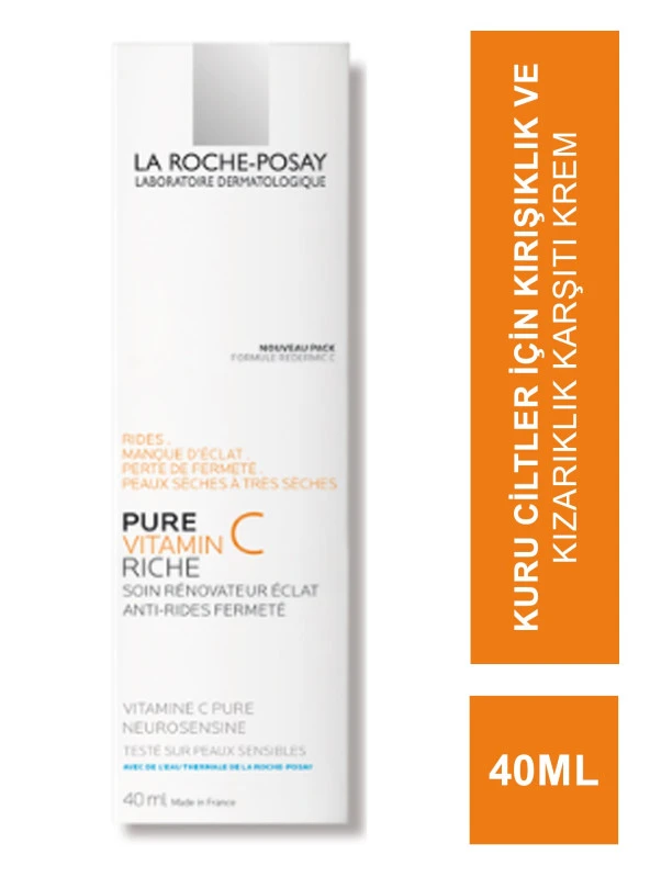 La Roche Posay Pure Vitamin C Rich Cream - Kuru Ciltler için Yaşlanma Karşıtı Krem - 40 ml
