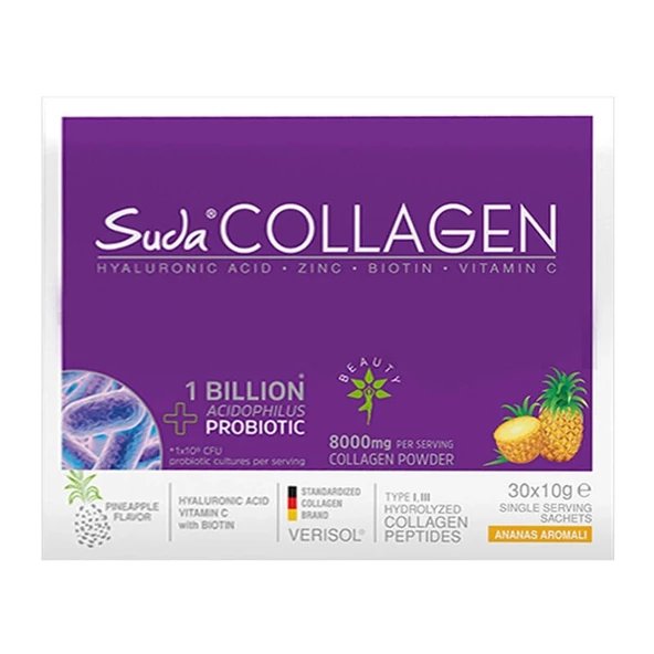 Suda Collagen + Probiotic Ananas Aromalı Pineapple Saşe 30x10 Gr