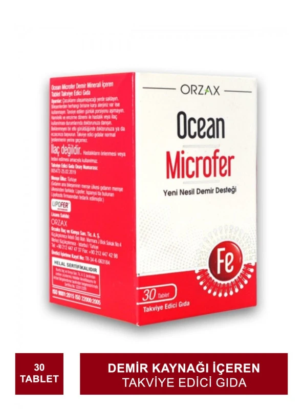 Ocean Microfer 30 Tablet Takviye Edici Gıda