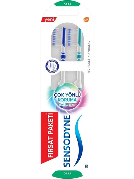 Sensodyne Çok Yönlü Koruma Diş Fırçası 1+1 Orta