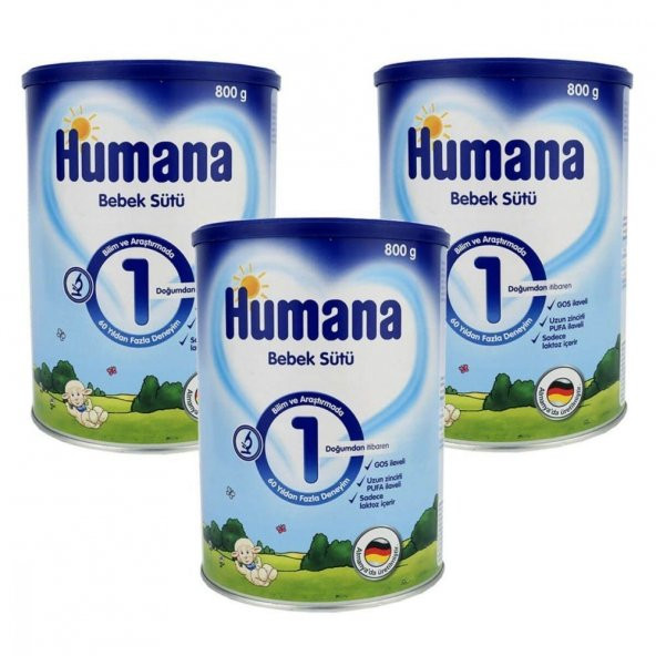 Humana 1 Bebek Sütü 800 gr  -3lü Avantaj Paketi-