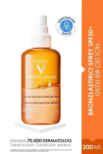 Vichy Capital Soleil SPF 50 Solar Protective Water Bronzlaştırıcı Güneş Koruyucu Sprey 200 ml