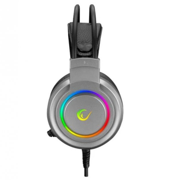 KULAKLIK RAMPAGE RM-X5 AIRS GRİ CMEDIA 100B CHİPSET USB RAİNBOW LED AYDINLATMALI MİKRAFONL - 6