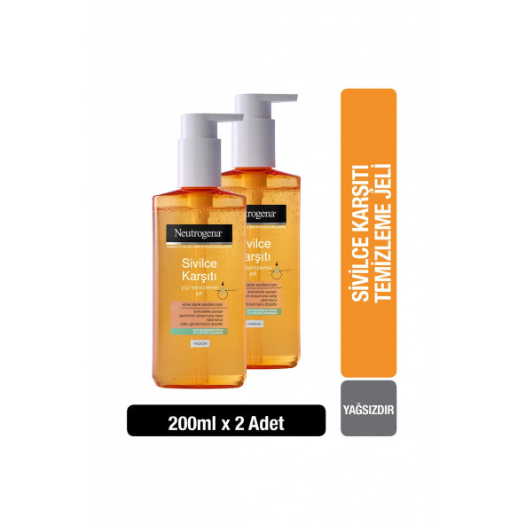 Neutrogena Sivilce Karşıtı Yüz Temizleme Jeli 200 ml 2 Adet 35746615538872