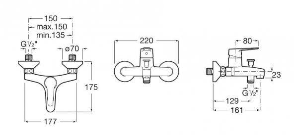 ROCA ESTREİA BANYO BATARYASI A5A027EC0K - 2