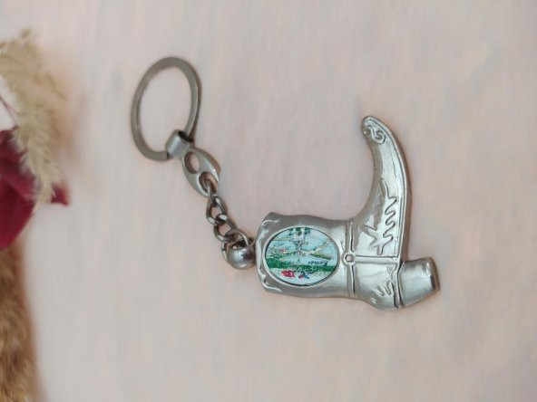 Metal Anahtarlık Türk Bayraklı Kemer Yazılı  Çizme Görünümlü - 2