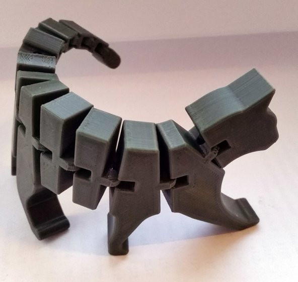 3D Baskı Hareket Edebilen Oyuncak Kedi Model 01