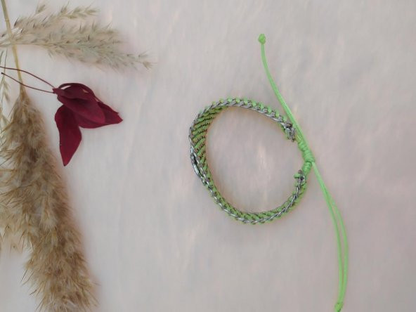 Bileklik Swaroski Taşlı Metal Örgü Yeşil Kelebek Ayarlanabilir - 3