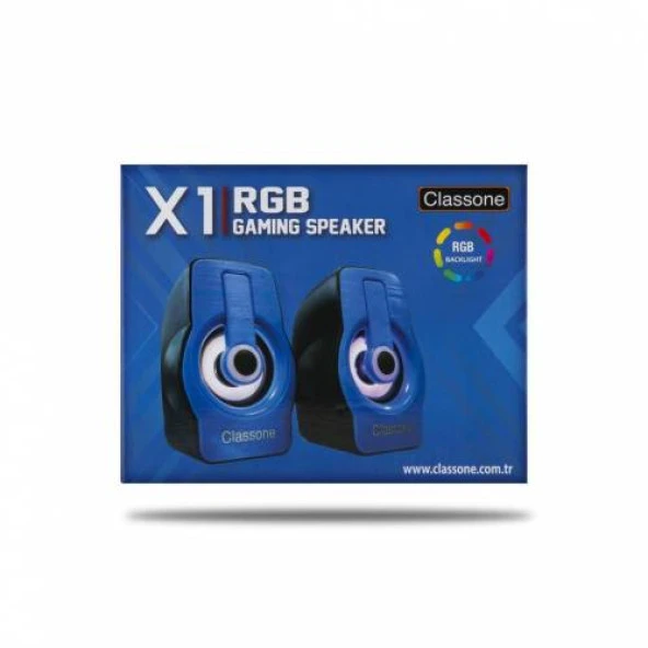 CLASSONE X1 BLUE  RGB GAMİNG HOPARLÖR - MAVİ - 5