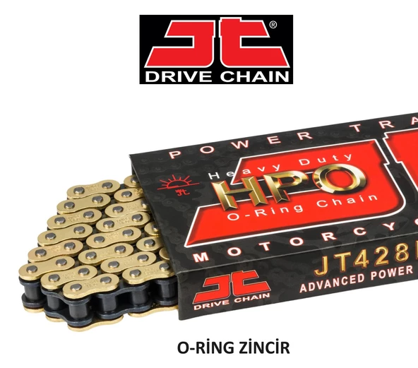 JT 428 ORİNG GOLD ZİNCİR-126 BAKLA / BAJAJ / DISCOVERY / 150cc / O-RINGLİ ZİNCİR / 2017-2018-2019-2020