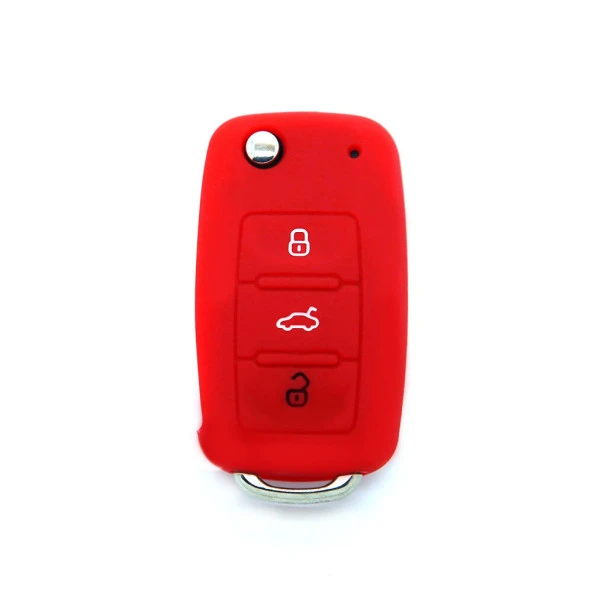 Skoda Octavia Fabia Superb Yeti Silikon Anahtar Kılıfı Kırmızı